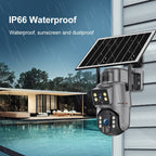 LS-4GS22 Wholesales UBox 4MP 4G/WiFi Dual Lens Solar Powered Battery Camera