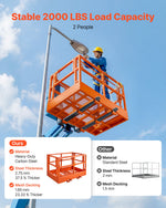 VEVOR Mesh Telehandler Work Platform, 1817 x 1220 mm, Man Safety Basket, 907.18 kg Capacity, Forklift Telehandler Attachment, Safety Cage, Heavy Duty Carbon Steel, for Most Aerial Jobs Lifting Loader