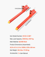 VEVOR Pallet Forks, 907 kg Clamp on Pallet Forks, 109 cm Total Length Heavy-Duty Quick Attach Tractor Fork Compatible with Tractor Attachments, Loader Bucket, and Skid Steer, Orange