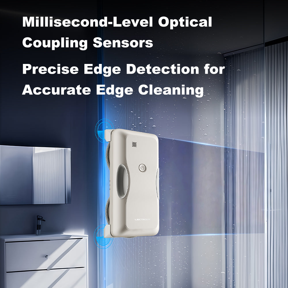 Window Cleaning Robot LIECTROUX G8,High Speed Cleaning,Double Water Spray,Ultra-thin Window Cleaner,Floating Scraping Tech,AI Navigation