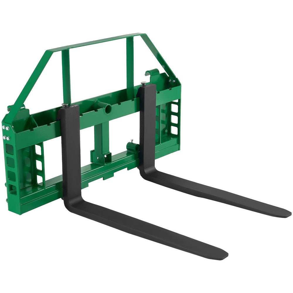 VEVOR Skid Steer Pallet Forks, 1814 kg Rated Load Capacity, Pallet Fork Frame Attachment with 915 mm Pallet Forks Forklift Blades, 50.8 mm Hitch Receiver & Spear Sleeves, Fit for JD Tractors