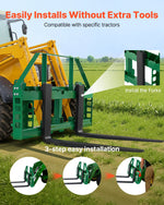 VEVOR Skid Steer Pallet Forks, 1814 kg Rated Load Capacity, Pallet Fork Frame Attachment with 915 mm Pallet Forks Forklift Blades, 50.8 mm Hitch Receiver & Spear Sleeves, Fit for JD Tractors