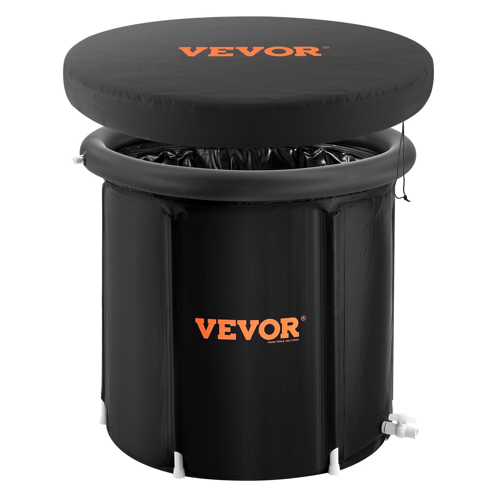 VEVOR Ice Bath Tub, 80 cm Long Cold Water Therapy Plunge Tub for Athletes, Portable Outdoor Ice Barrel Plunge Pool for Recovery, 341L Inflatable Folding Bathtub with Cover, Home Ice Pod for Adult