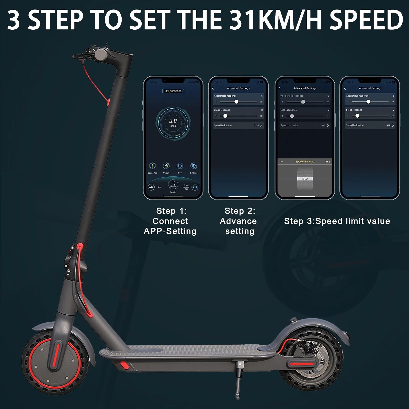 Smart APP elektriskais skrejritenis – 350W