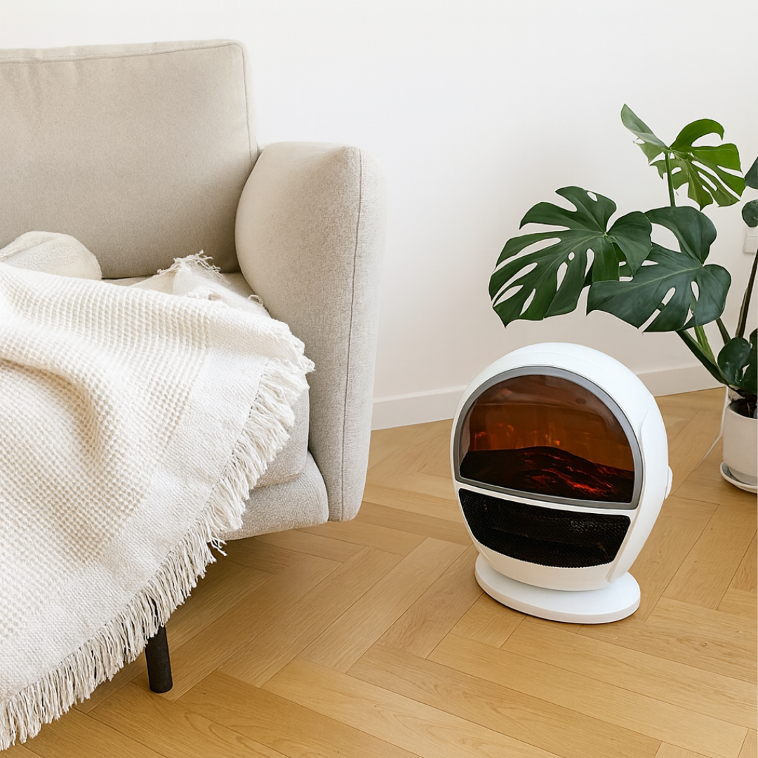 2-in-1 Ceramic Fan Heater with Fan Mode & Fireplace Effect, SKU: 6074
