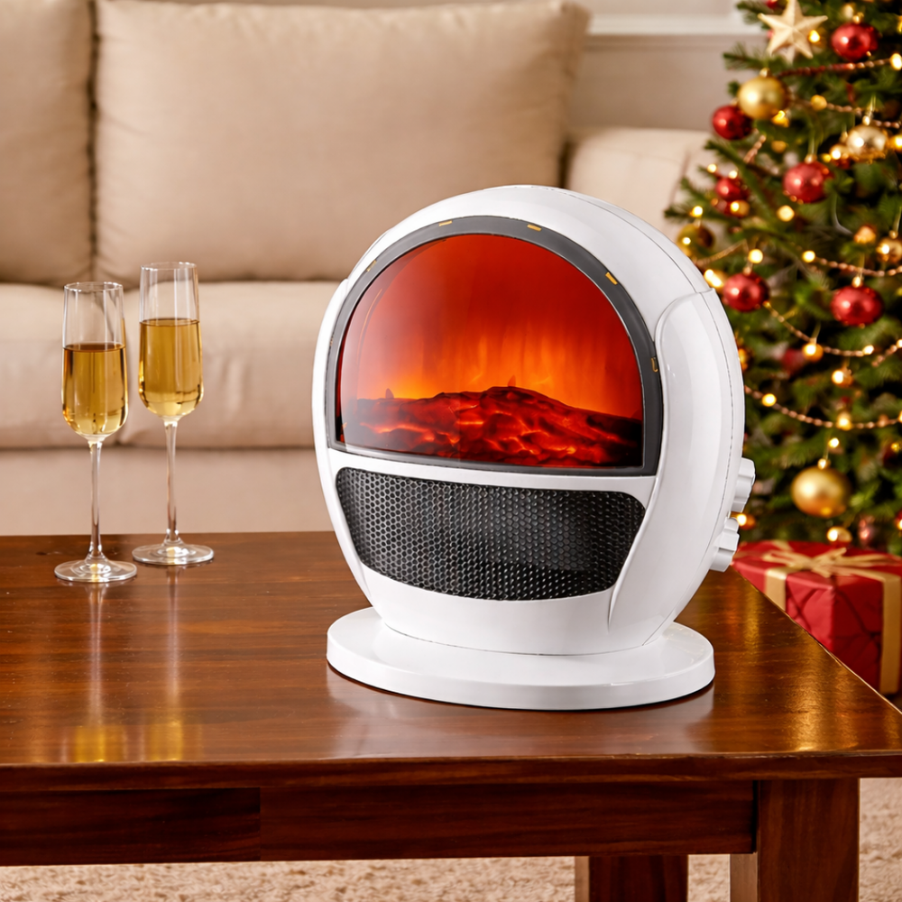 2-in-1 Ceramic Fan Heater with Fan Mode & Fireplace Effect, SKU: 6074