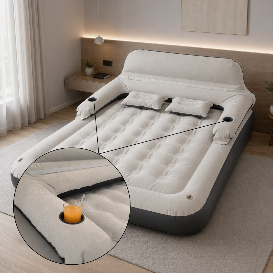Queen Size Inflatable Air Mattress with Headboard – 250kg Load, SKU: 532
