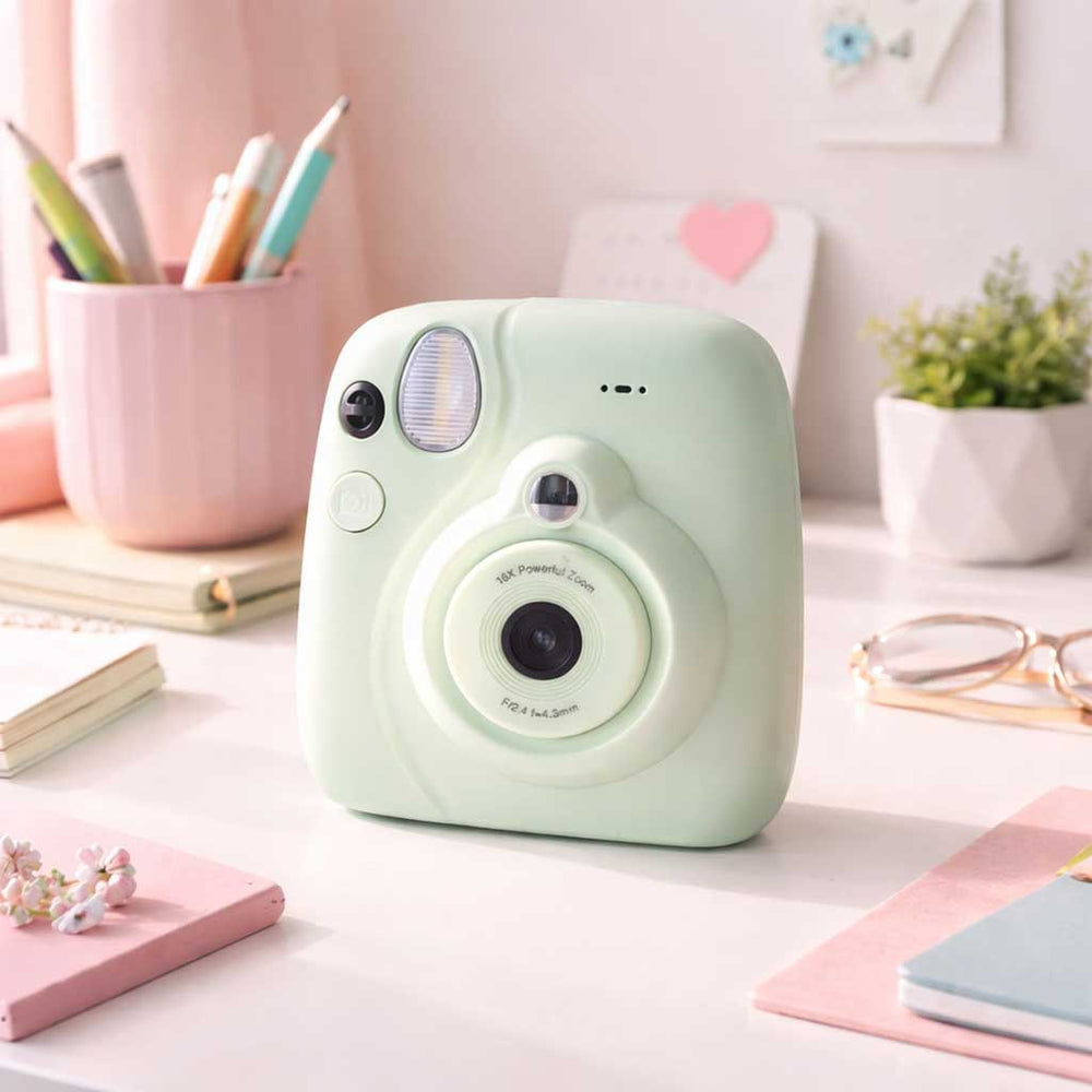 Digitālais instant fotoaparāts 16x 128GB kasetnes marķieri zaļš