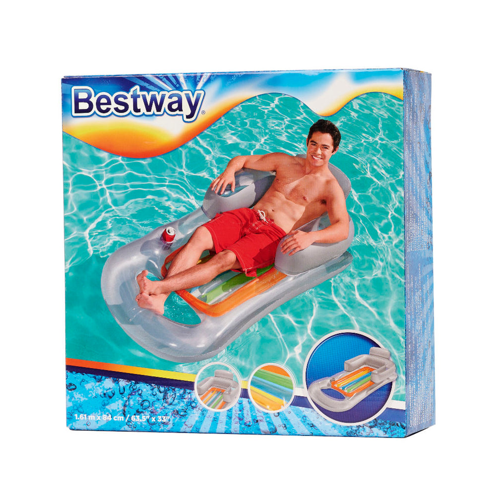 BESTWAY 43028 Piepūšamais matrača krēsls pelēks