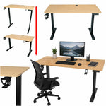 Elektriski regulējams rakstāmgalds ar atmiņas funkciju un vadības paneli, 120x60 cm, koka