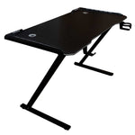 Gaming galds ar LED RGB apgaismojumu un datoru turētājiem spēlētājiem, 120x60 cm