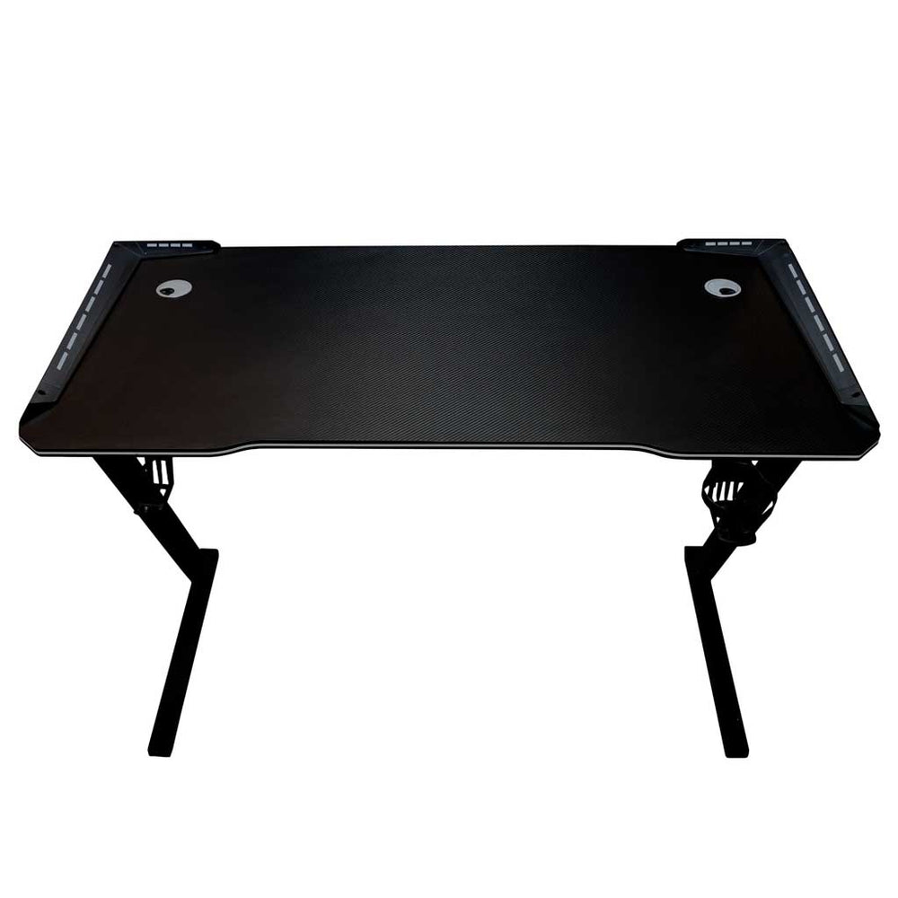 Gaming galds ar LED RGB apgaismojumu un datoru turētājiem spēlētājiem, 120x60 cm