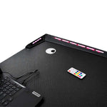 Gaming galds ar LED RGB apgaismojumu un datoru turētājiem spēlētājiem, 120x60 cm