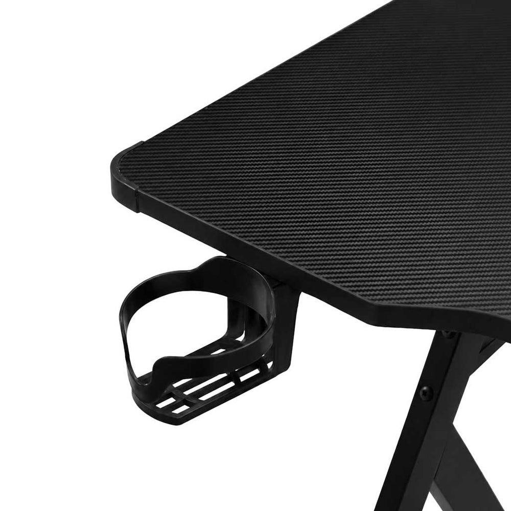 Gaming galds ar RGB LED uzstādījumu un datora turētājiem spēlētājiem, 120x60 cm