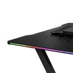 Gaming galds ar RGB LED uzstādījumu un datora turētājiem spēlētājiem, 120x60 cm