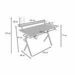 Gaming galds ar RGB LED uzstādījumu un datora turētājiem spēlētājiem, 120x60 cm
