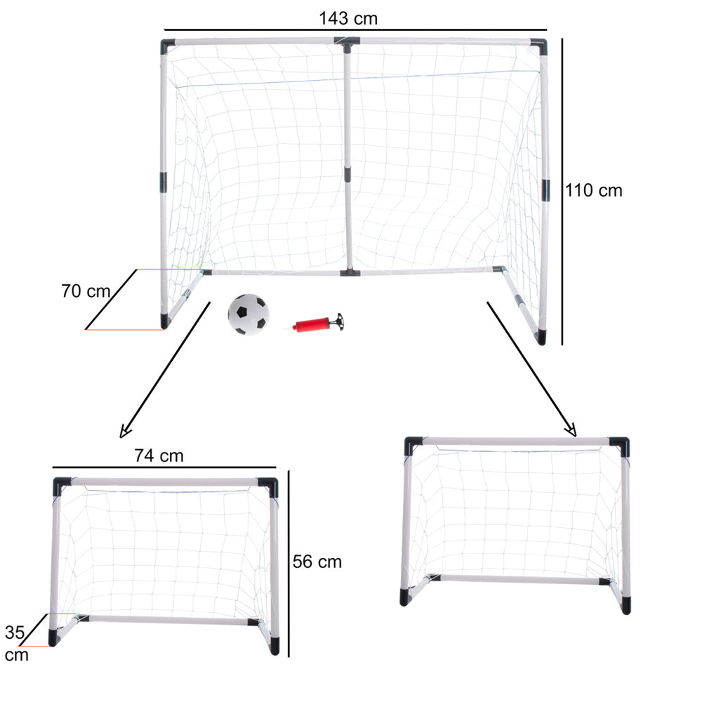 Bērnu futbola vārti 2in1 143x110x70cm