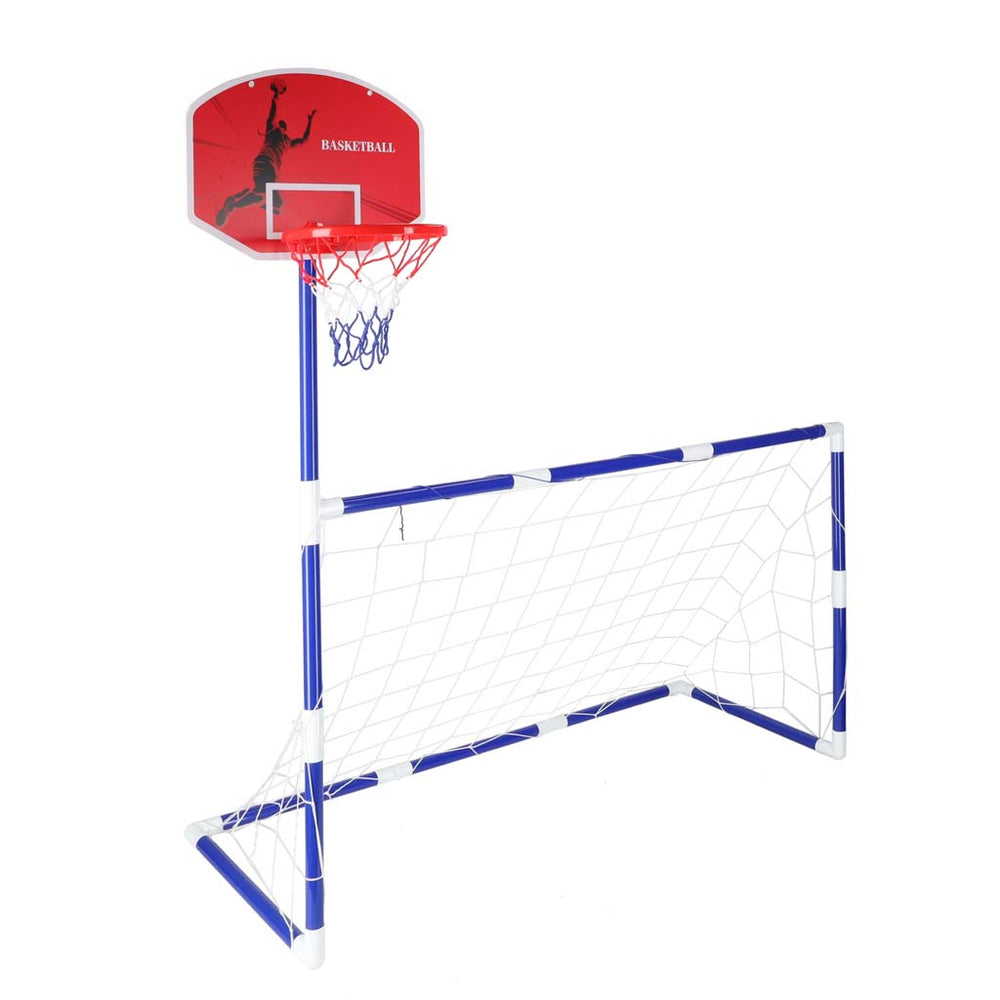 Futbola vārti futbola basketbola tablo basketbola spēle 2in1 2 bumbas sūknis