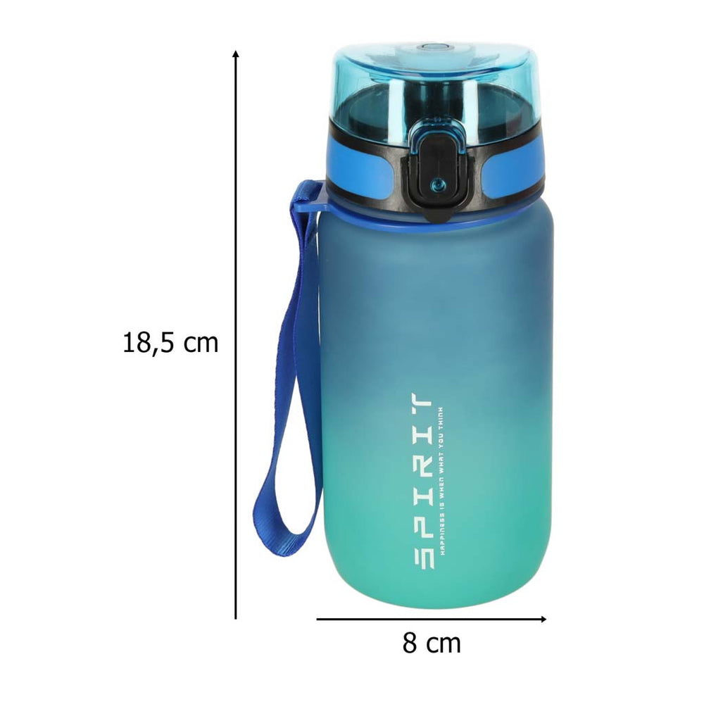 Ūdens pudele bidons ar salmiņa rokturi sporta 600ml zili zaļa