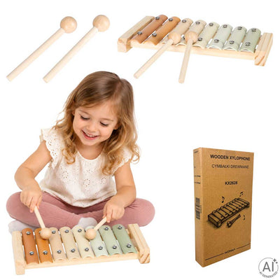 Koka cimbalas bērniem skolas vecumā – 8 toņu mūzikas instruments