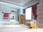 MDF koka leļļu māja + mēbeles 78cm melna LED
