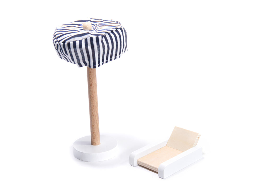 MDF koka leļļu māja + mēbeles 78cm melna LED