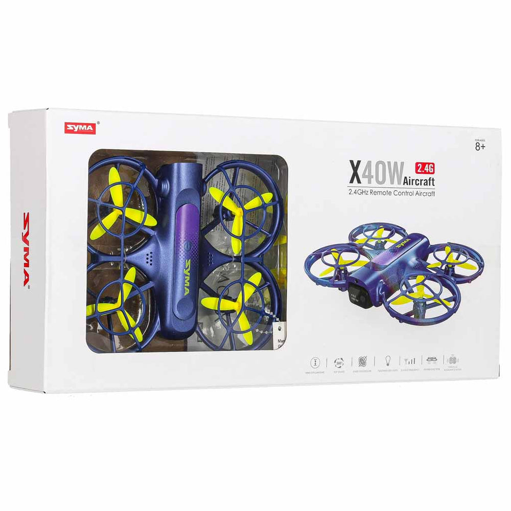 RC dronis Syma X40W FPV WiFi 2,7K HD 360° apgriešanās USB kamera 6AXIS