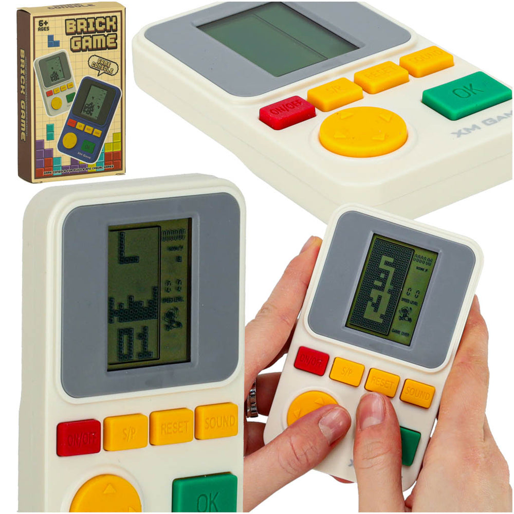 Elektronisko arkādes spēļu portatīvā konsole balta