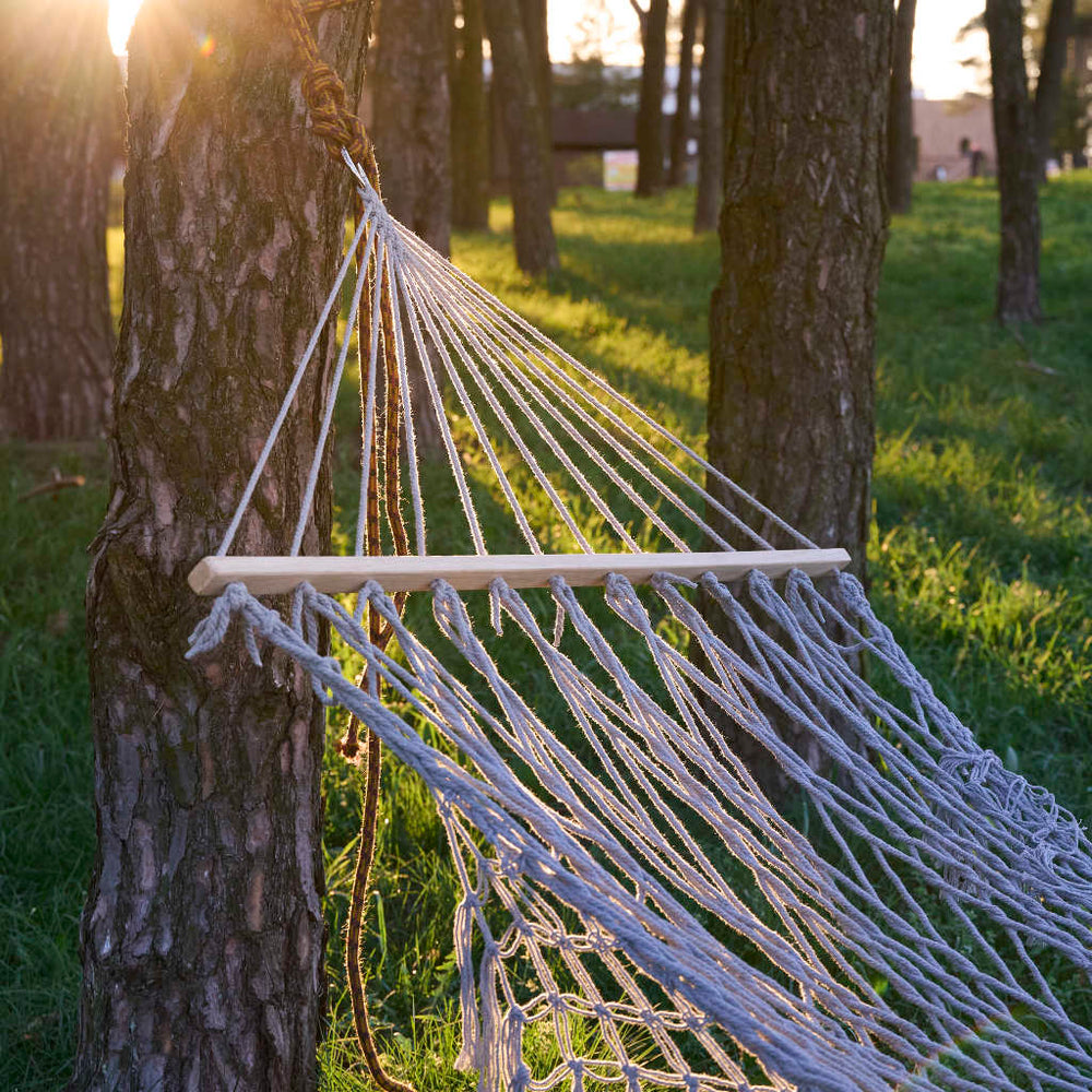 Dārza šūpuļtīkls boho tīkliņš 200cm pelēks