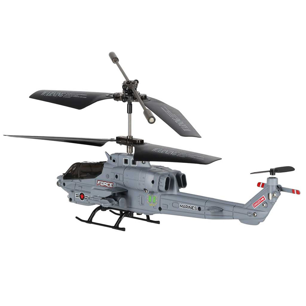 RC helikopters Syma S108H 2,4 GHz ar LED apgaismojumu, automātisko palaišanu, lidojuma stabilizāciju un USB savienojumu