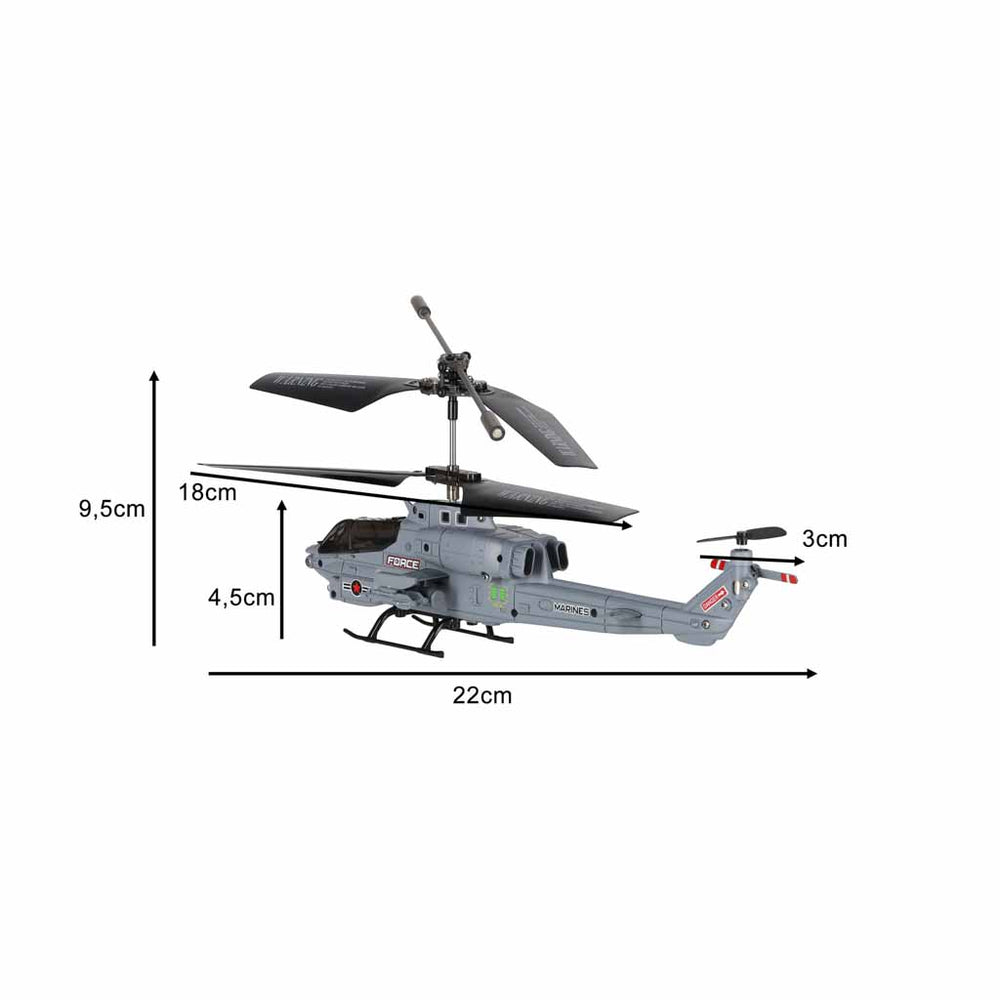 RC helikopters Syma S108H 2,4 GHz ar LED apgaismojumu, automātisko palaišanu, lidojuma stabilizāciju un USB savienojumu
