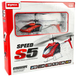 SYMA S5 RC helikopters 3CH sarkans