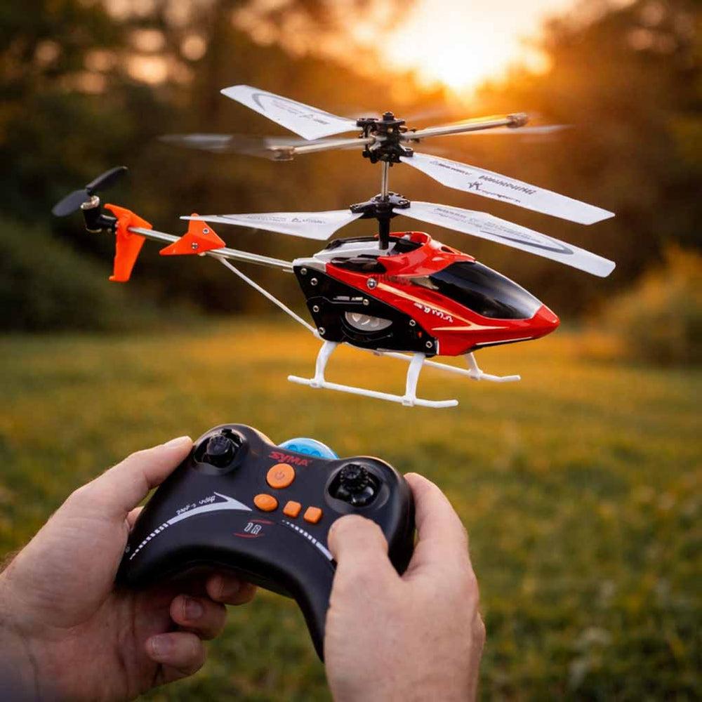 SYMA S5 RC helikopters 3CH sarkans