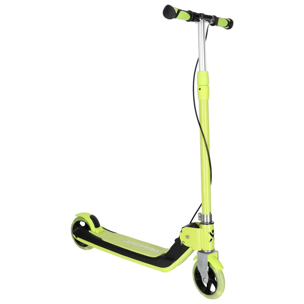 Bērnu skrejriteņš TRIKE FIX, divriteņu, ar LED apgaismojumu, salokāms, ar divkāršiem bremzēm, neona zaļā krāsā