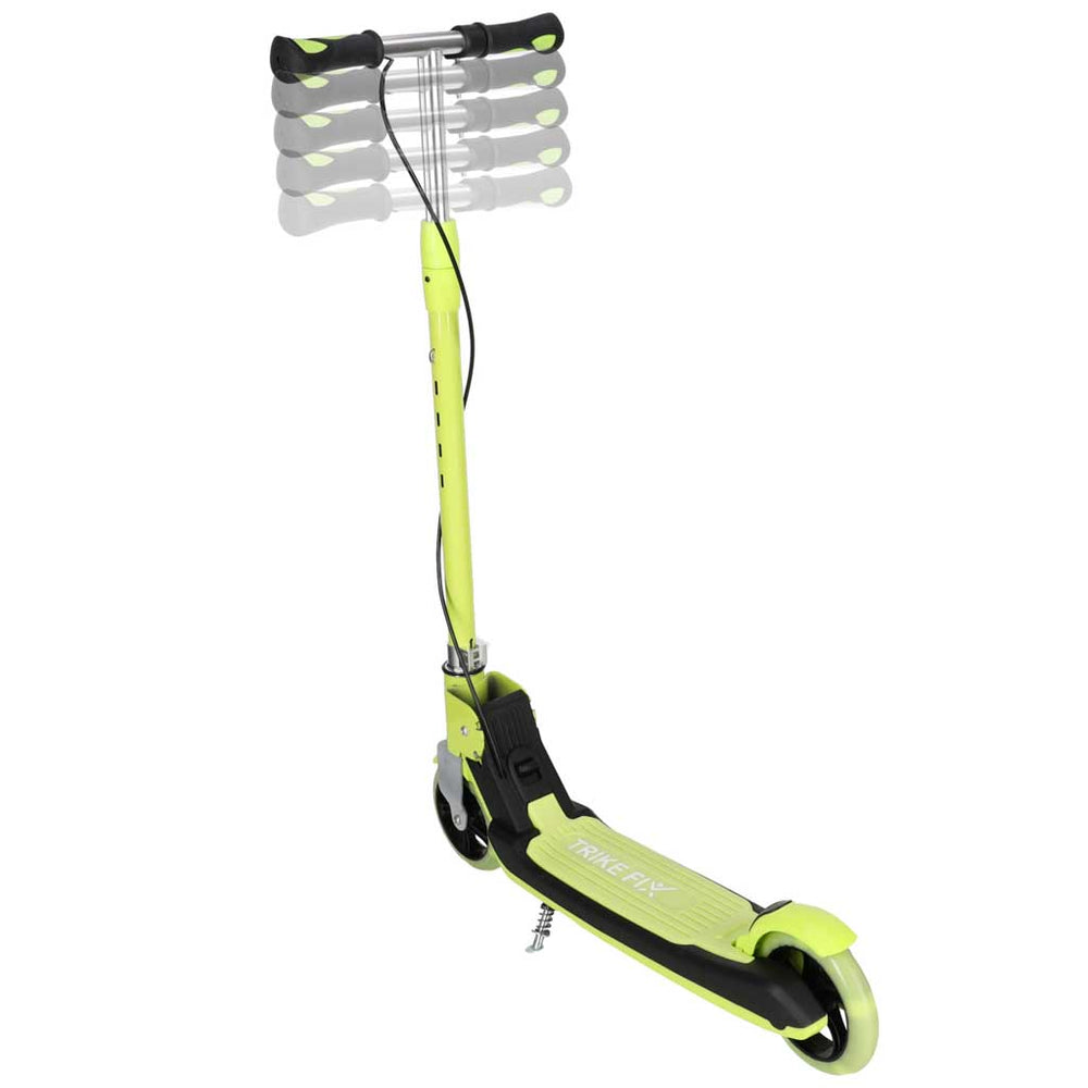 Bērnu skrejriteņš TRIKE FIX, divriteņu, ar LED apgaismojumu, salokāms, ar divkāršiem bremzēm, neona zaļā krāsā