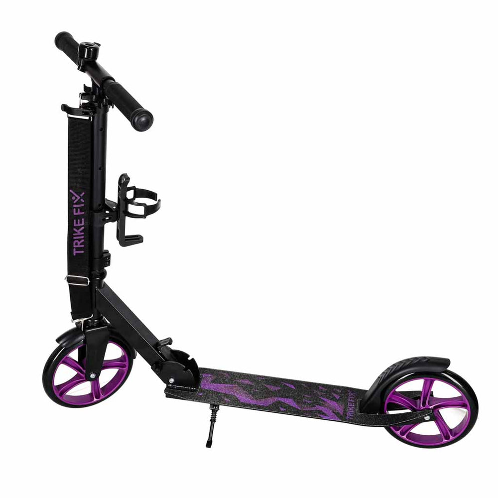 Trike Fix saliekamais pilsētas skrejriteņš ar 200 mm riteņiem, melnā un violētā krāsā