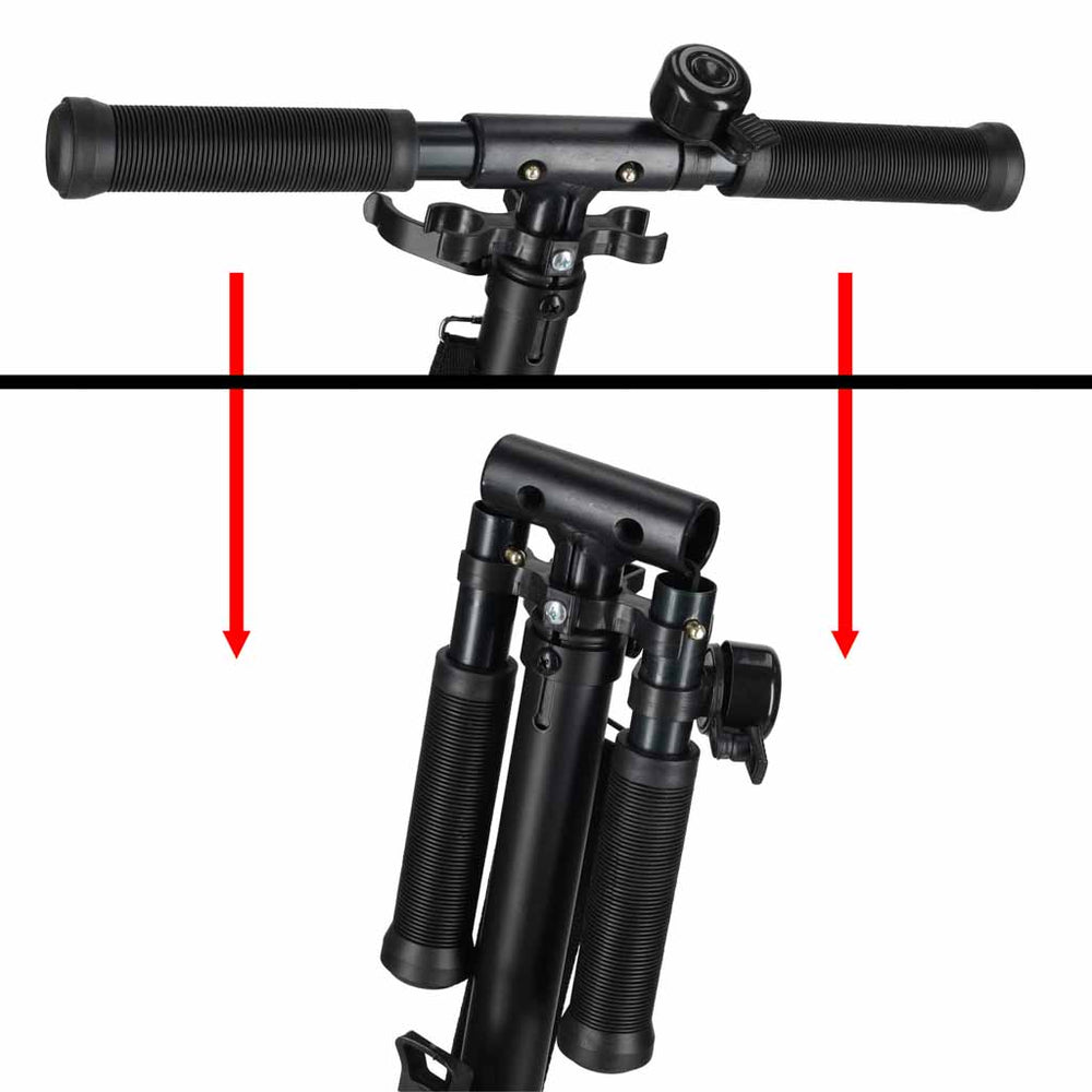 Trike Fix saliekamais pilsētas skrejriteņš ar 200 mm riteņiem, melnā un pelēkā krāsā