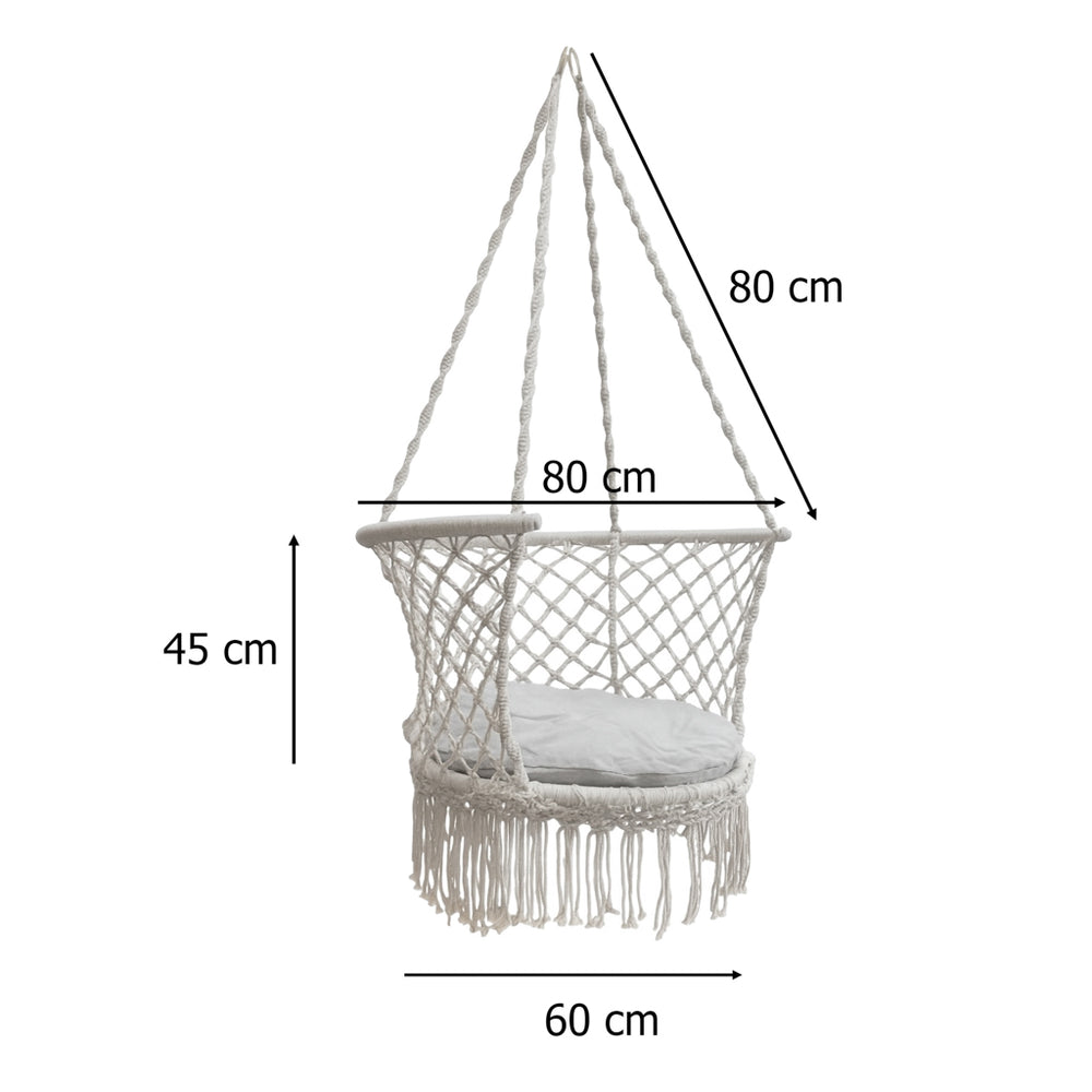 Stārķa ligzdas dārza šūpoles ar atzveltni pelēkas 80 cm 150 kg
