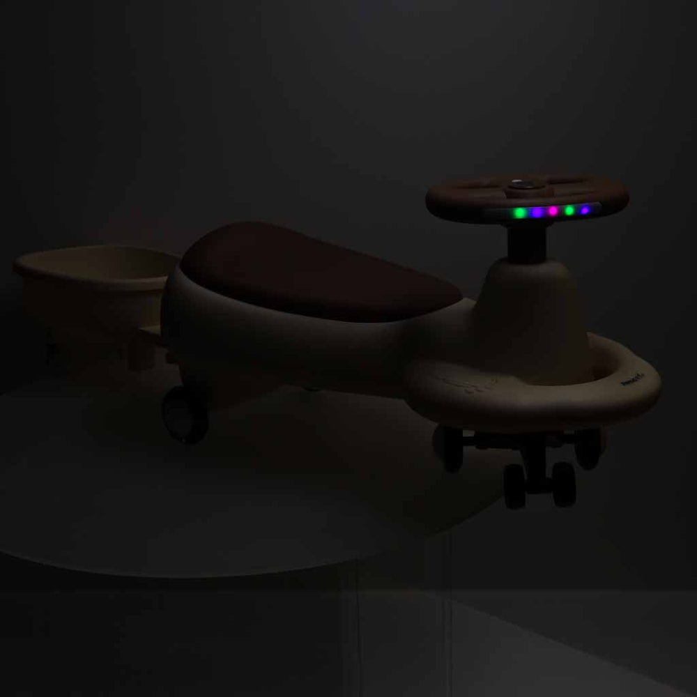Gravitācijas braucamrīks „LED Swing Fix S5” ar piekabi, gaismas riteņiem un mūziku