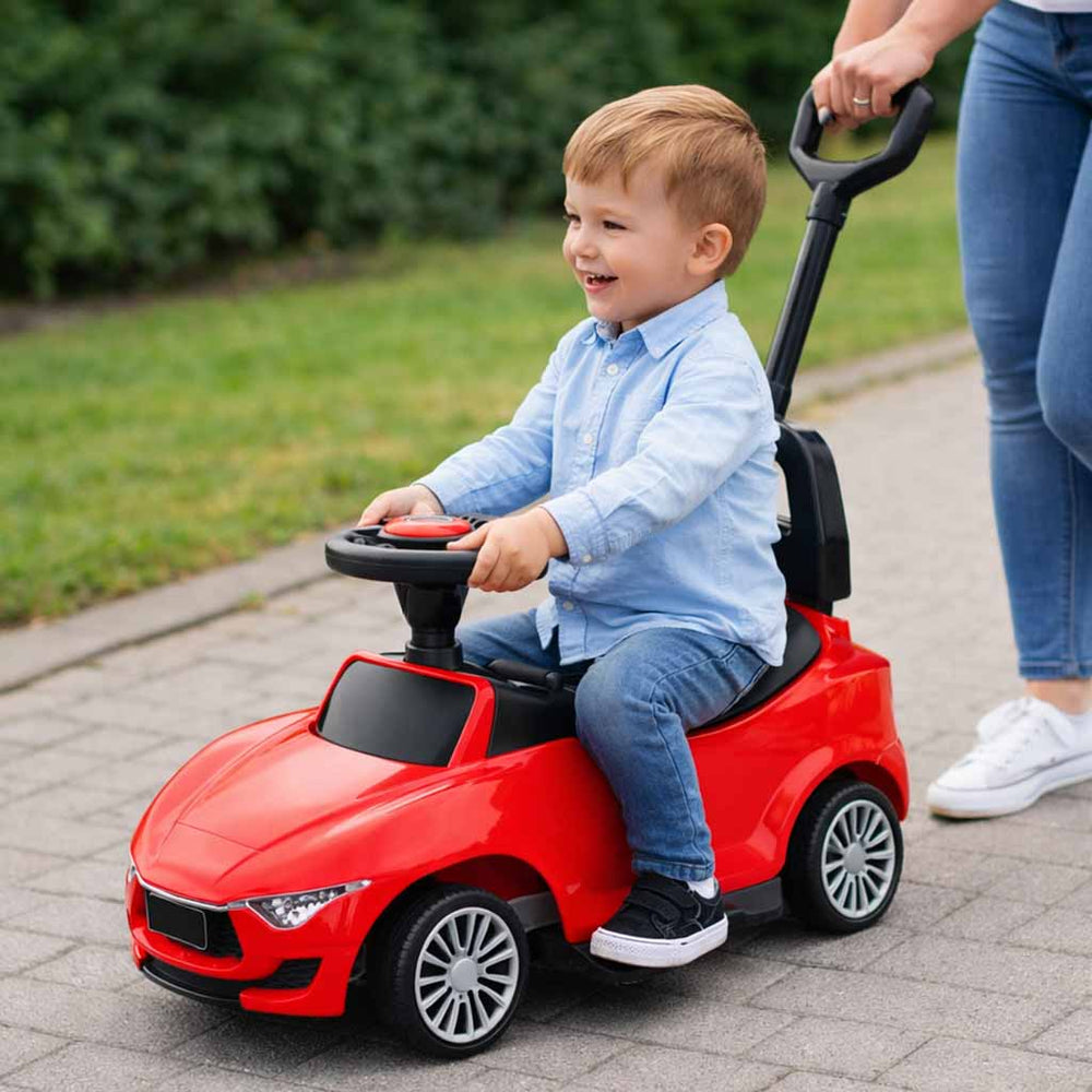Bērnu ratiņi ar skaņu un gaismām sarkans