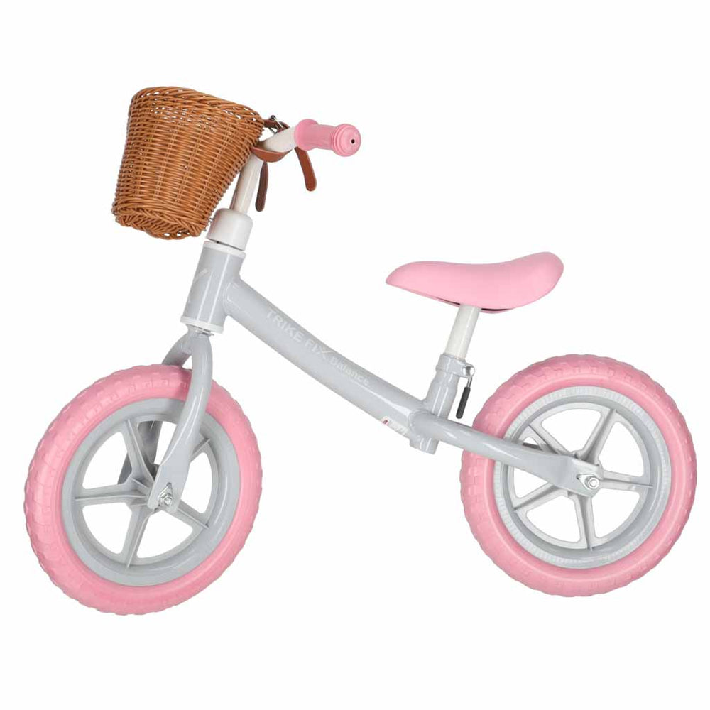 Trike Fix Balance līdzsvara velosipēds ar grozu, rozā krāsā
