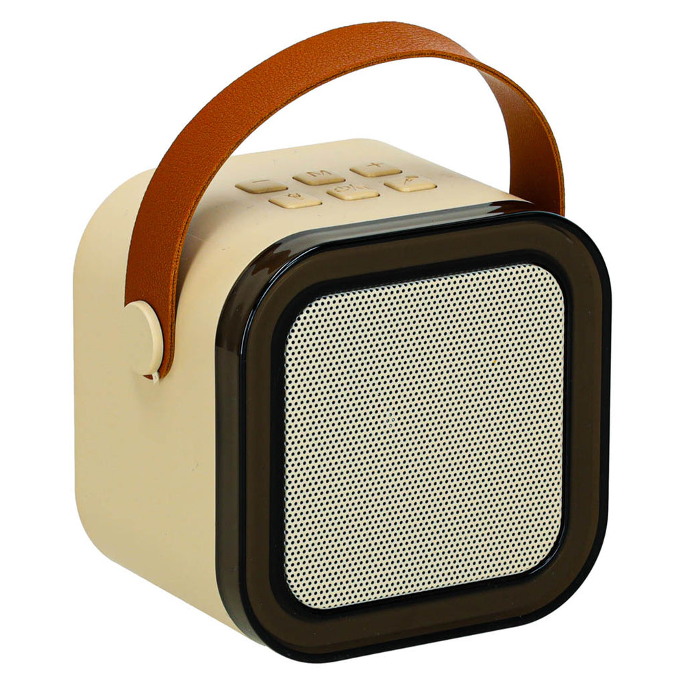 Karaoke komplekts 2 mikrofoni + portatīvais skaļrunis BLUETOOTH USB LED bēšs