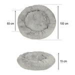 Suņu gulta plīša spilvens 100cm gaiši pelēks
