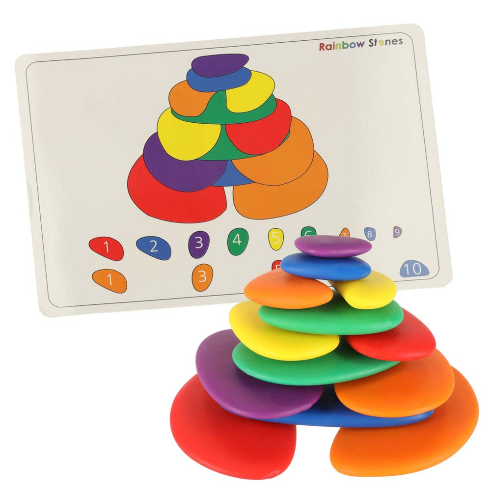 Radoši akmentiņi krāsaina montessori puzle