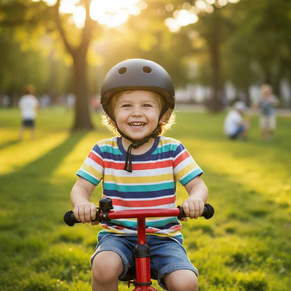 Trike Fix bērnu velosipēdu ķivere regulējama LED M 55-58cm melna