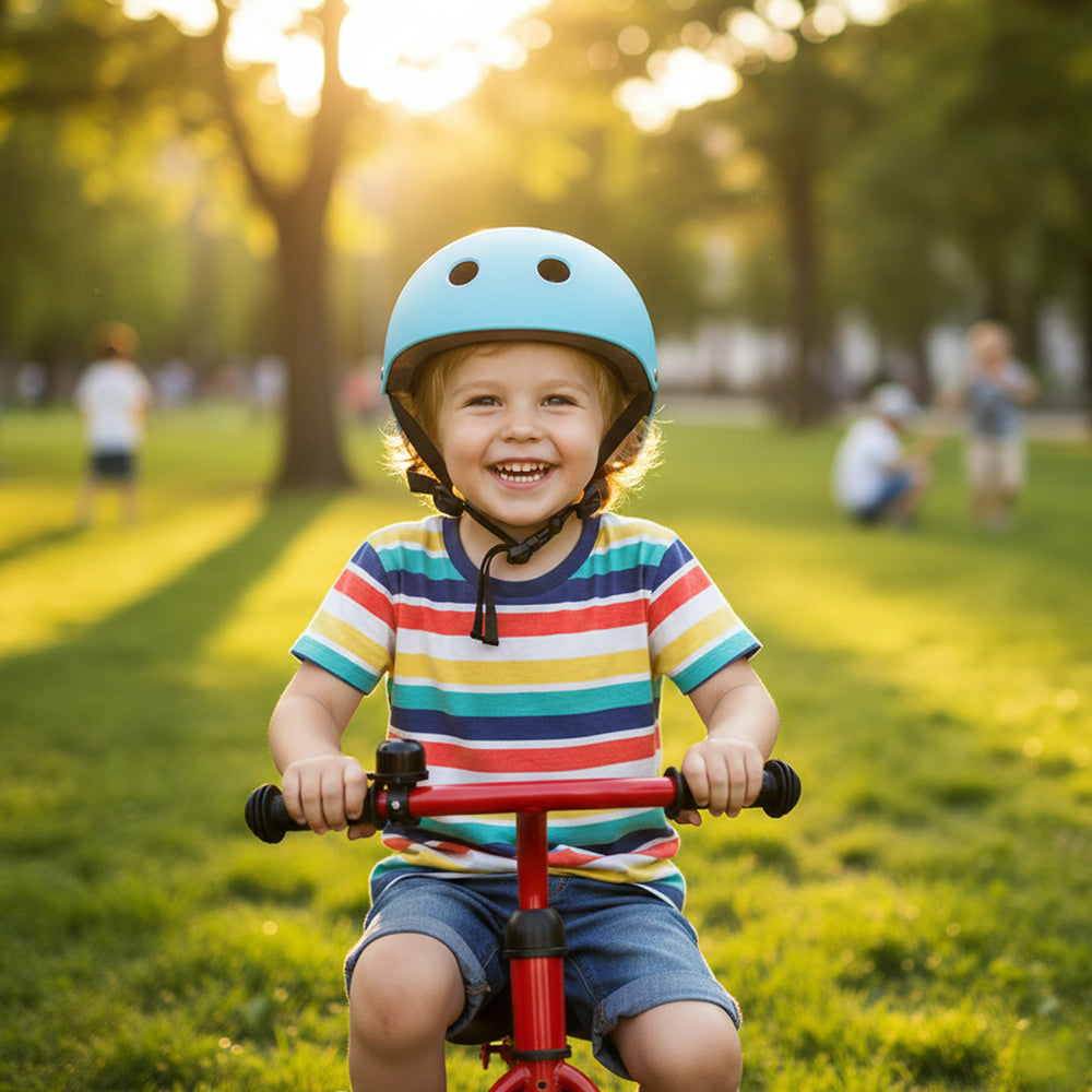 Trike Fix bērnu velosipēdu ķivere regulējama LED M 55-58cm zila