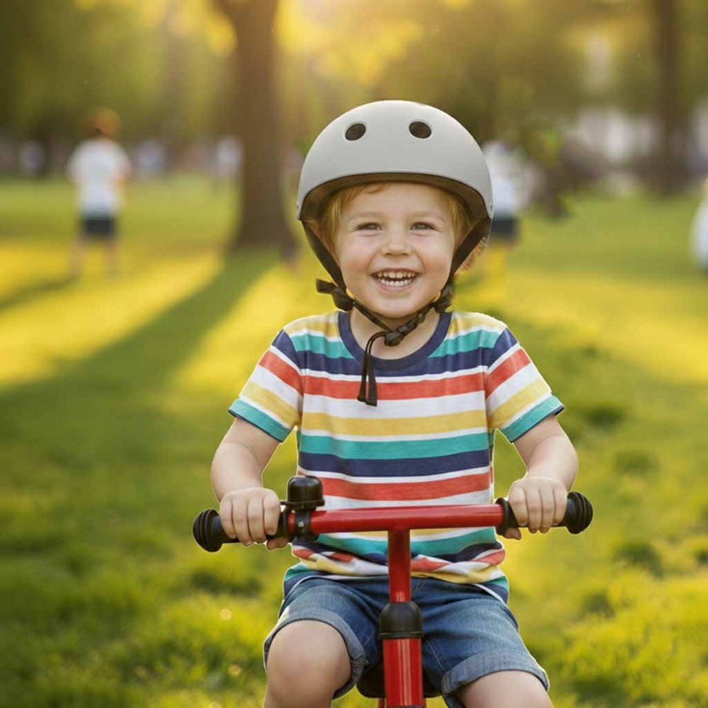 Trike Fix bērnu velosipēdu ķivere regulējama LED M 55-58cm tumši pelēka