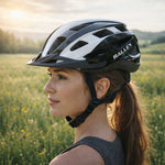 RALLEX sieviešu velosipēdu ķivere vīriešu regulējama melnā un baltā krāsā L 58-62cm