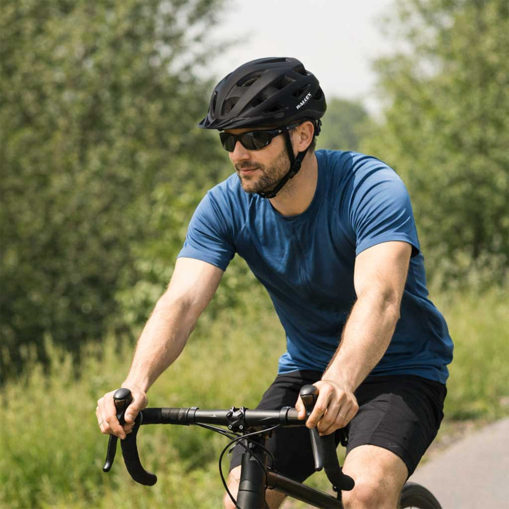 RALLEX sieviešu velosipēdu ķivere vīriešu regulējama melna M 54-58cm