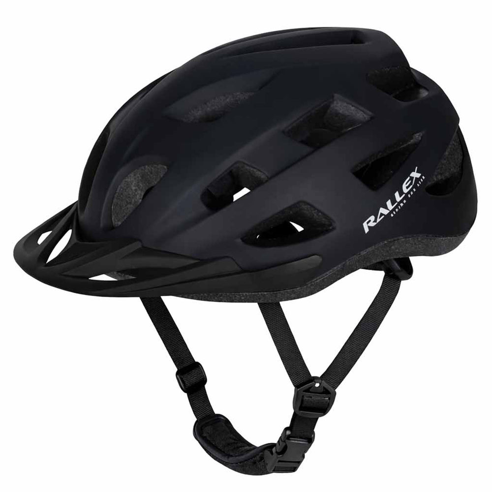 RALLEX sieviešu velosipēdu ķivere vīriešu regulējama melna M 54-58cm